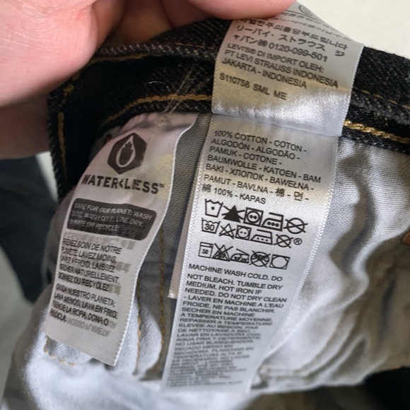 Levis 501 Jeans Mens 46x34(46x32) Black Button Fly Straight Denim 100% Cotton - Picture 9 of 13